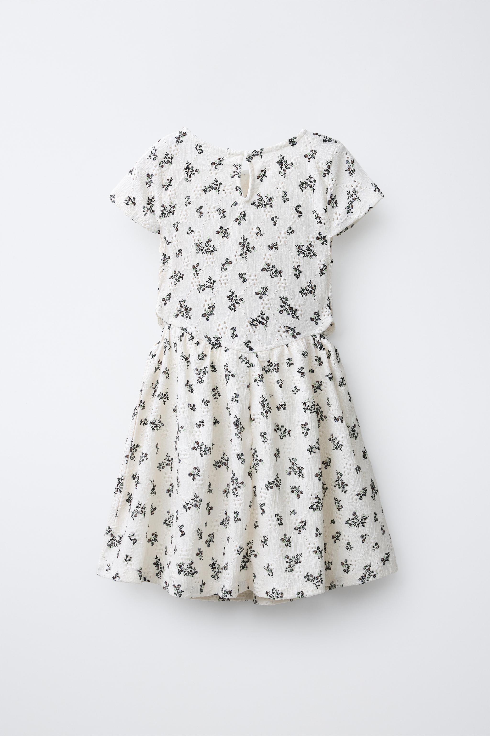 ROBE NID D'ABEILLE FLEURS